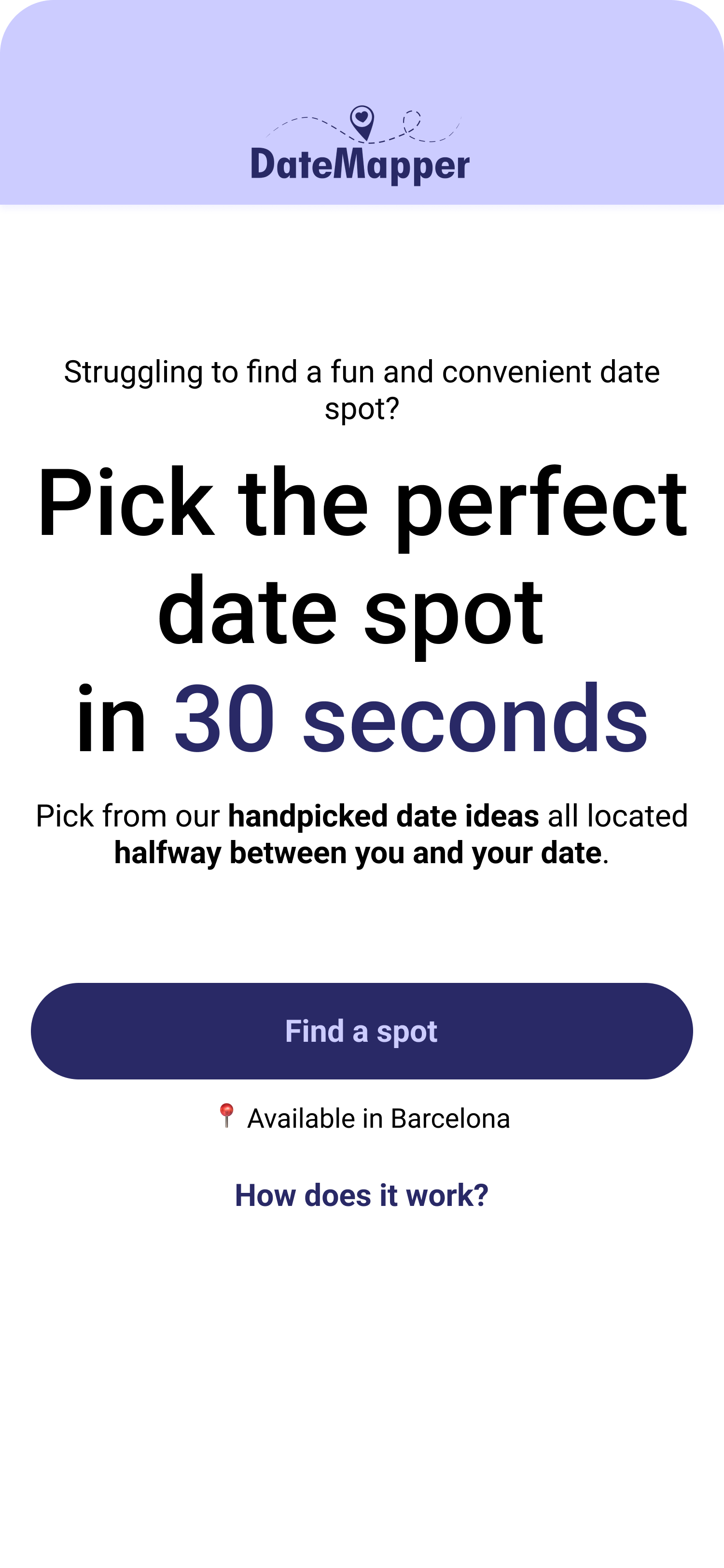 DateMapper landing page
